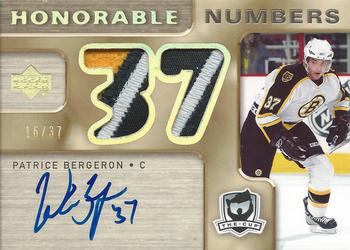 2005-06 Upper Deck The Cup - Honorable Numbers #HN-PB Patrice Bergeron Front