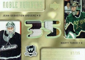 2005-06 Upper Deck The Cup - Noble Numbers #NN-GT Jean-Sebastien Giguere / Marty Turco Front