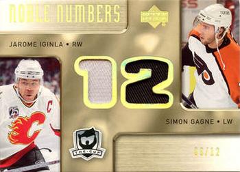2005-06 Upper Deck The Cup - Noble Numbers #NN-IG Jarome Iginla / Simon Gagne Front