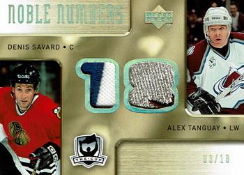 2005-06 Upper Deck The Cup - Noble Numbers #NN-ST Denis Savard / Alex Tanguay Front