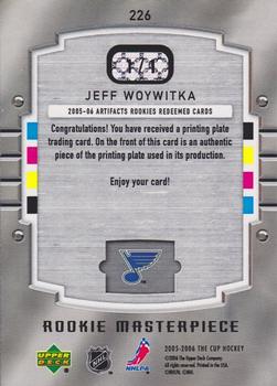 2005-06 Upper Deck The Cup - Printing Plates Artifacts Cyan #226 Jeff Woywitka Back