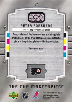 2005-06 Upper Deck The Cup - Printing Plates Cyan #74 Peter Forsberg Back