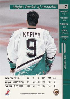 1996-97 Leaf Preferred #7 Paul Kariya Back