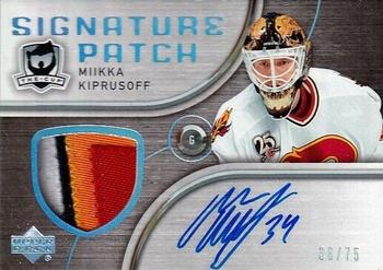 2005-06 Upper Deck The Cup - Signature Patches #SP-MK Miikka Kiprusoff Front