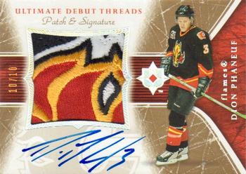 2005-06 Upper Deck Ultimate Collection - Ultimate Debut Threads Patches Autographs #DAP-DP Dion Phaneuf Front