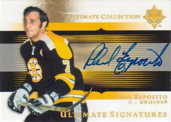 2005-06 Upper Deck Ultimate Collection - Ultimate Signatures #US-PE Phil Esposito Front