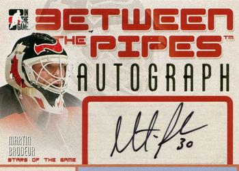 2006-07 In The Game Between The Pipes - Autograph #A-MB Martin Brodeur Front