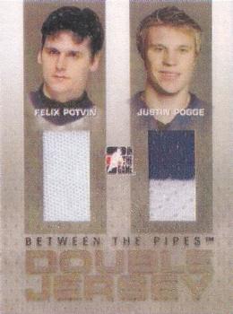 2006-07 In The Game Between The Pipes - Double Jersey #DJ-15 Felix Potvin / Justin Pogge  Front