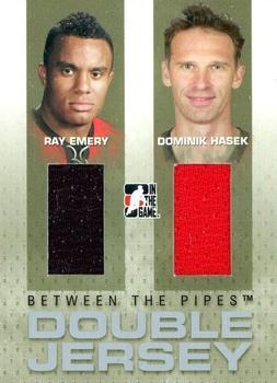 2006-07 In The Game Between The Pipes - Double Jersey #DJ-23 Ray Emery / Dominik Hasek  Front