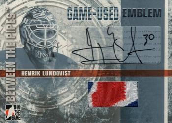 2006-07 In The Game Between The Pipes - Game Used Emblem Autograph #GUE-03 Henrik Lundqvist  Front