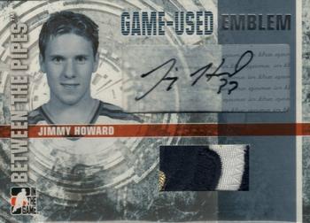 2006-07 In The Game Between The Pipes - Game Used Emblem Autograph #GUE-36 Jimmy Howard  Front