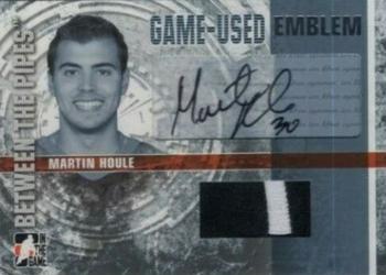2006-07 In The Game Between The Pipes - Game Used Emblem Autograph #GUE-38 Martin Houle  Front