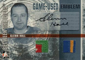 2006-07 In The Game Between The Pipes - Game Used Emblem Autograph #GUE-55 Glenn Hall  Front