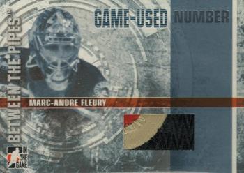 2006-07 In The Game Between The Pipes - Game Used Number #GUN-02 Marc-Andre Fleury  Front