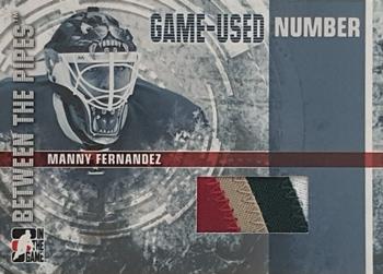 2006-07 In The Game Between The Pipes - Game Used Number #GUN-05 Manny Fernandez  Front