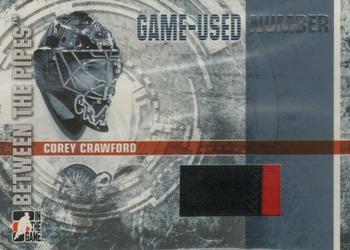 2006-07 In The Game Between The Pipes - Game Used Number #GUN-34 Corey Crawford  Front