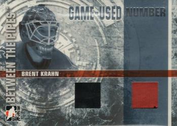 2006-07 In The Game Between The Pipes - Game Used Number #GUN-43 Brent Krahn  Front