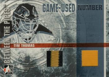 2006-07 In The Game Between The Pipes - Game Used Number #GUN-50 Tim Thomas  Front