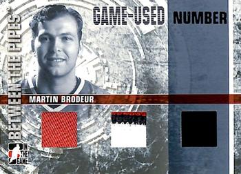 2006-07 In The Game Between The Pipes - Game Used Number #GUN-70 Martin Brodeur  Front