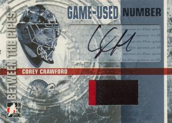 2006-07 In The Game Between The Pipes - Game Used Number Autograph #GUN-CC Corey Crawford  Front