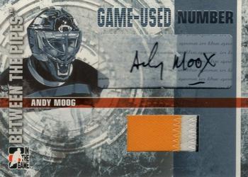 2006-07 In The Game Between The Pipes - Game Used Number Autograph #GUN-AM Andy Moog  Front