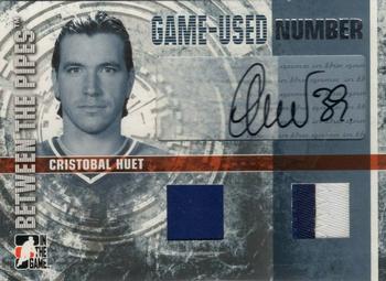 2006-07 In The Game Between The Pipes - Game Used Number Autograph #GUN-CH Cristobal Huet  Front