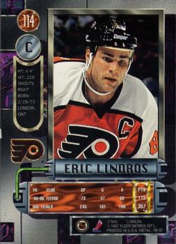1996-97 Metal Universe #114 Eric Lindros Back
