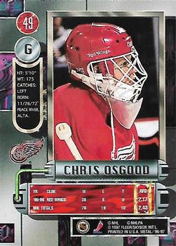 1996-97 Metal Universe #49 Chris Osgood Back
