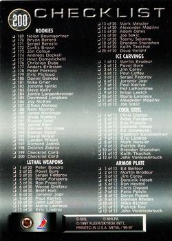 1996-97 Metal Universe #200 Checklist Back