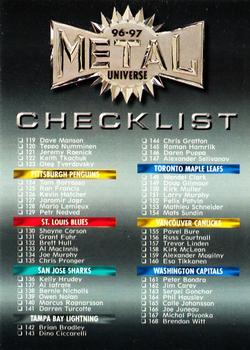 1996-97 Metal Universe #200 Checklist Front