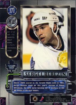 1996-97 Metal Universe #171 Sergei Berezin Back