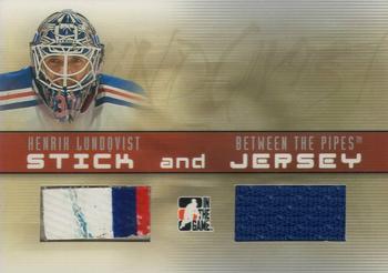 2006-07 In The Game Between The Pipes - Stick and Jersey #SJ-19 Henrik Lundqvist  Front