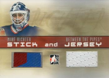 2006-07 In The Game Between The Pipes - Stick and Jersey #SJ-27 Mike Richter  Front
