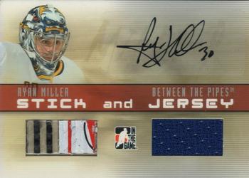 2006-07 In The Game Between The Pipes - Stick and Jersey Autographs #SJ-20 Ryan Miller  Front