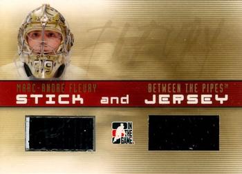 2006-07 In The Game Between The Pipes - Stick and Jersey Gold #SJ-09 Marc-Andre Fleury  Front
