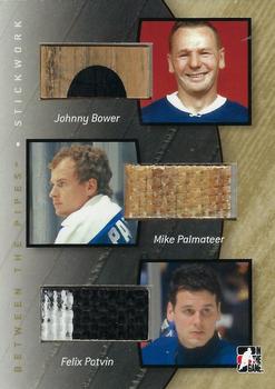 2006-07 In The Game Between The Pipes - Stick Work Gold #SW-06 Johnny Bower / Mike Palmateer / Felix Potvin  Front