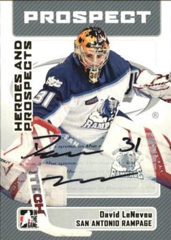 2006-07 In The Game Heroes and Prospects - Autographs #A-DL David LeNeveu  Front