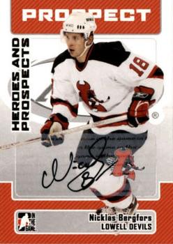 2006-07 In The Game Heroes and Prospects - Autographs #A-NB Nicklas Bergfors  Front