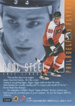 1996-97 Metal Universe - Cool Steel #7 Eric Lindros Back