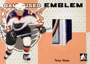 2006-07 In The Game Heroes and Prospects - Game-Used Emblems #GUE-14 Tony Voce  Front