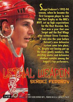 1996-97 Metal Universe - Lethal Weapons #3 Sergei Fedorov Back