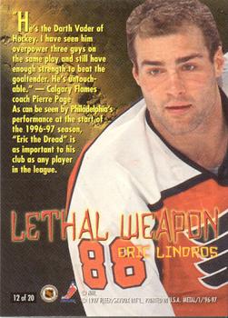 1996-97 Metal Universe - Lethal Weapons #12 Eric Lindros Back