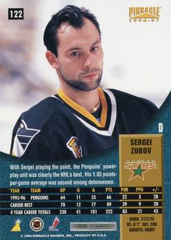 1996-97 Pinnacle #122 Sergei Zubov Back