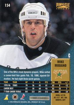 1996-97 Pinnacle #154 Mike Modano Back
