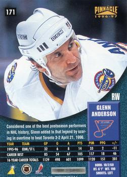 1996-97 Pinnacle #171 Glenn Anderson Back