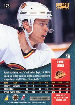 1996-97 Pinnacle #175 Pavel Bure Back