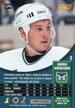 1996-97 Pinnacle #179 Andrei Nikolishin Back