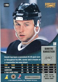 1996-97 Pinnacle #190 Dimitri Khristich Back