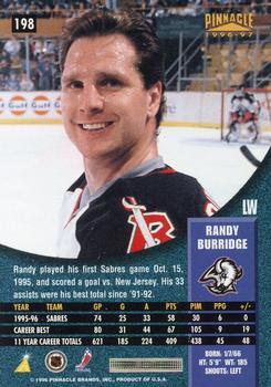 1996-97 Pinnacle #198 Randy Burridge Back