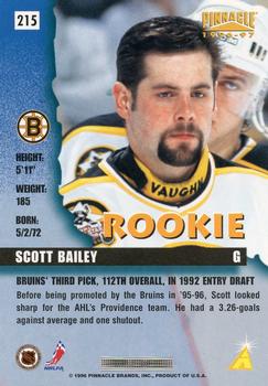1996-97 Pinnacle #215 Scott Bailey Back